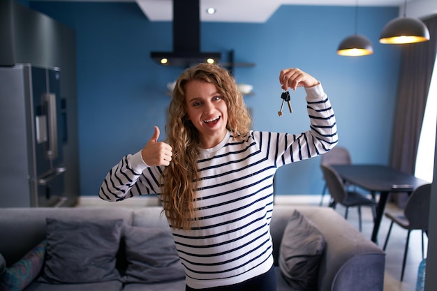 Happy tenant with keys